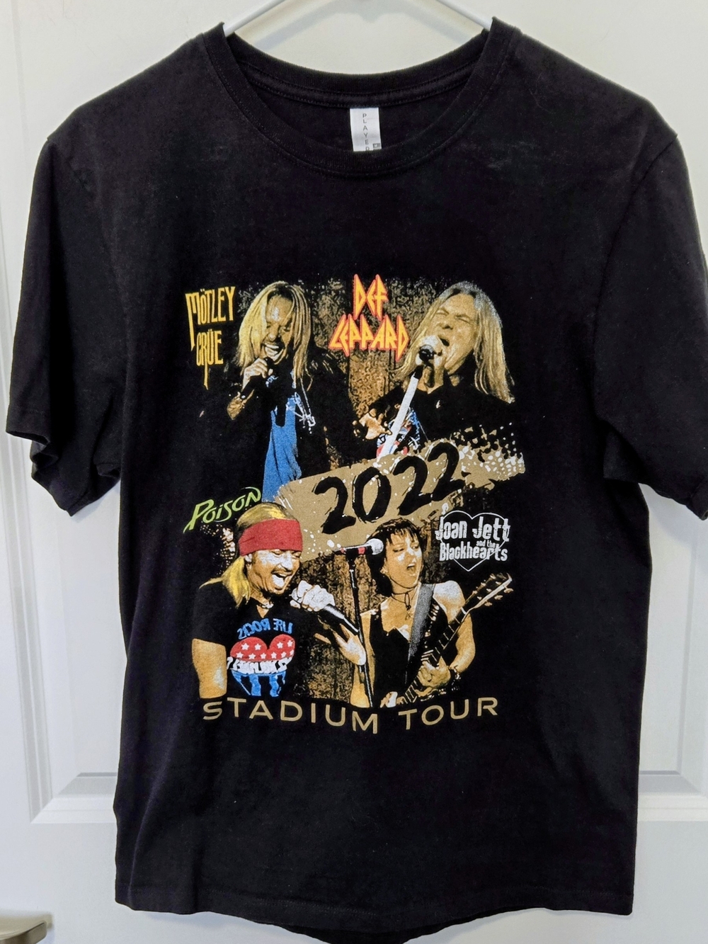 Joan Jet,def Leperd,motley Crue,poison,Black T-shirt 2022 Tour Concert